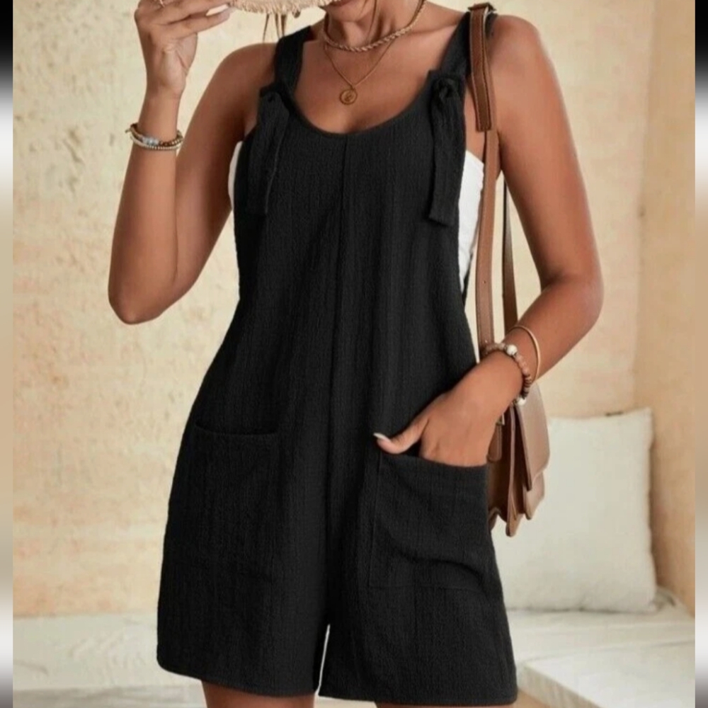 Black Sleeveless Jumpsuit with Pockets